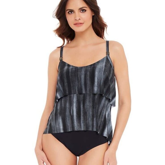 Magicsuit Social Jeannie Grace Black Tankini Top Size 14 | NWT | Flattering Fit - Picture 3 of 3